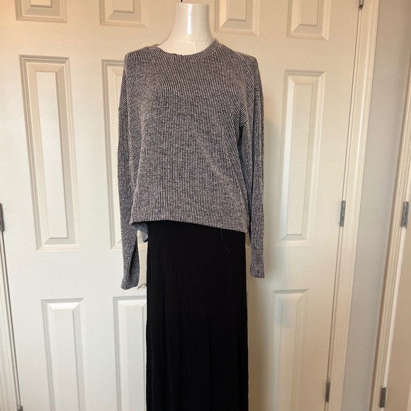 Time and Tru Gray and Black striped shirt - Picture 1 of 7